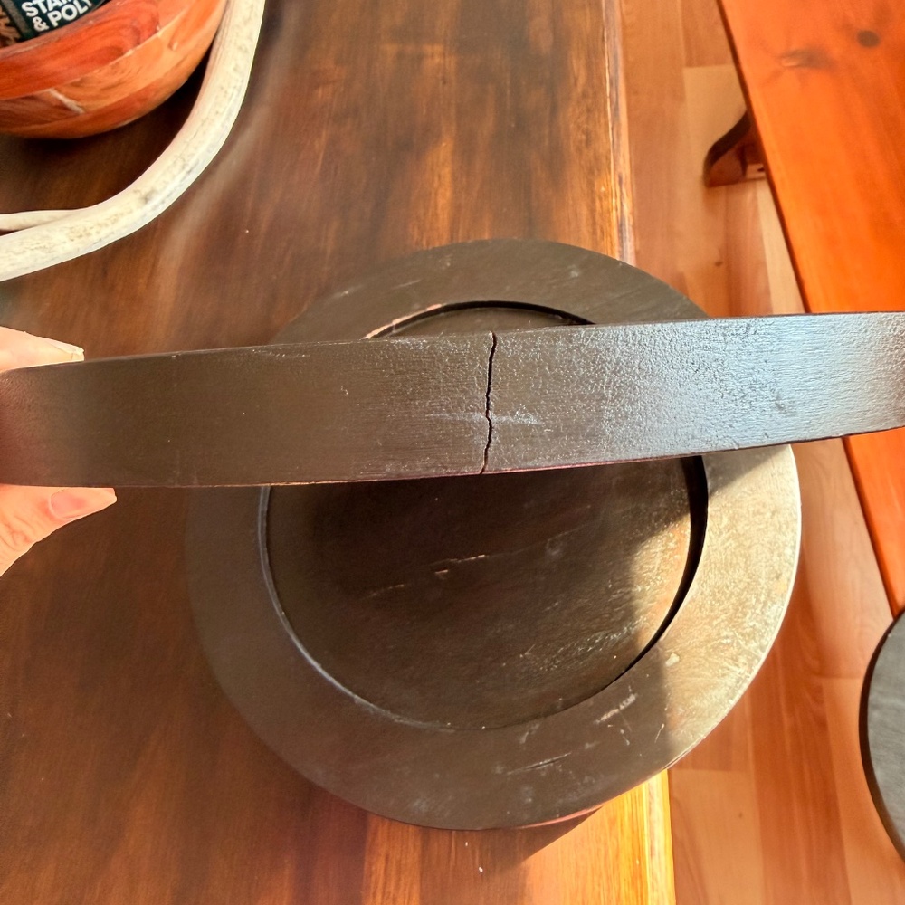 4 wooden pottery barn chargers - Picture 4 of 16